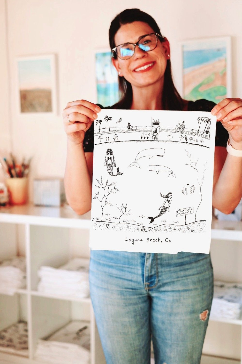 Laguna Beach Tea Towel — BACKWARD PRINTS